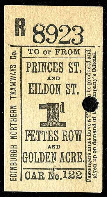 UK Edinburgh Northern Tramways 1D Ticket w Medicine Adv