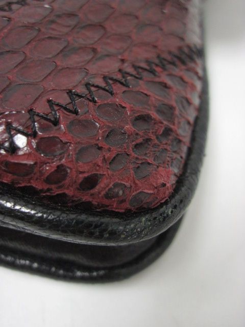 Susan Gail Vintage Python Maroon Purse Clutch Handbag