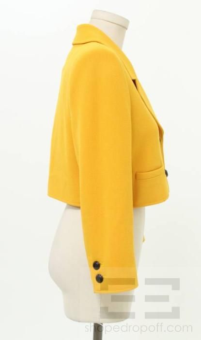 Valentino Vintage Merigold Yellow Cropped Jacket Size 4