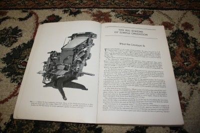 Mergenthaler Linotype Maintenance Manual 1943 The Big Scheme of Simple