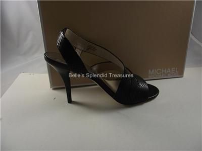 Michael Kors Farris Sandal Shoe Sling Open Toe Skinny Heel Black 7 37