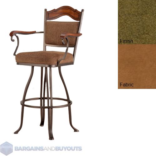 Tempo Maxwell 26 Swivel Barstool Midas with Vinyl Buckskin Fabric