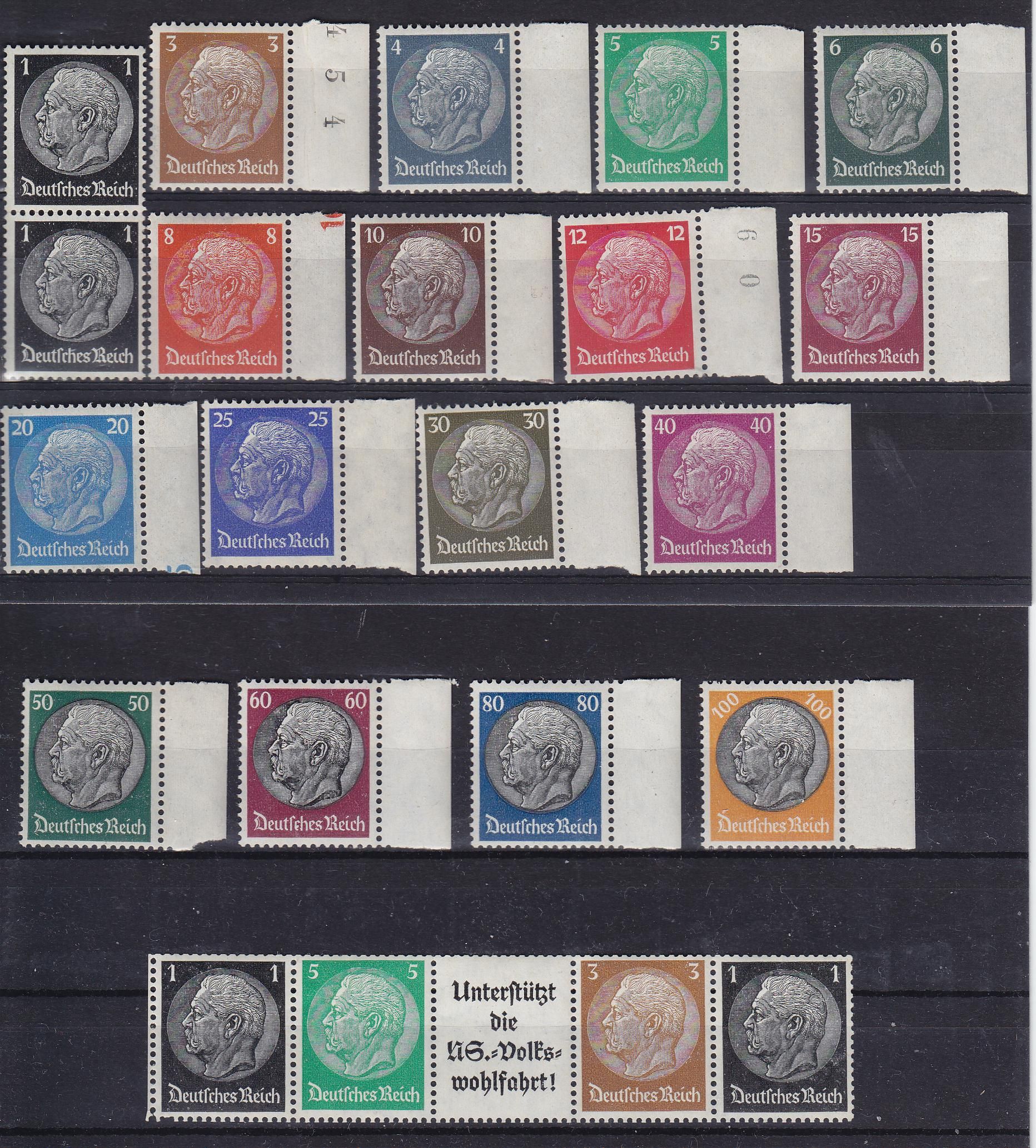 Germany Reich Michel No 512 528 MNH Hindenburg Complete