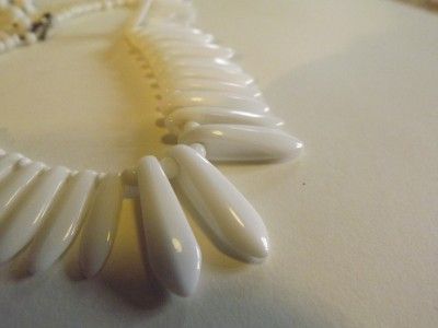 Egyptian Revival Bib Choker Necklace Milk Glass Signed Lot