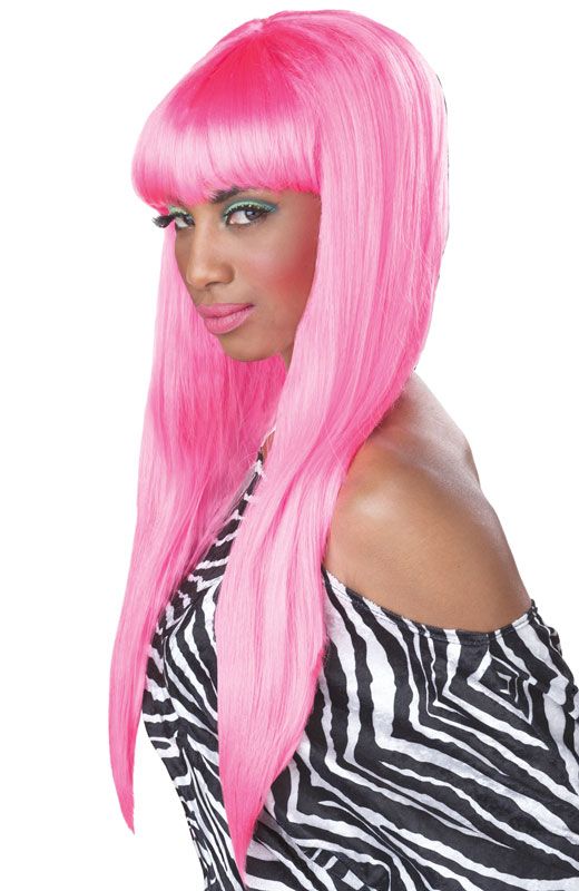 Sexy Nicki Minaj Bubble Gum Halloween Costume Wig Hot Pink