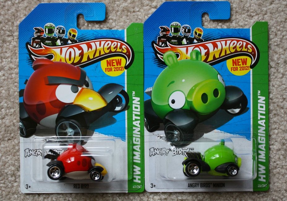 Hot Wheels 2012 New Models Lot of Two Both Angry Birds Editions Very