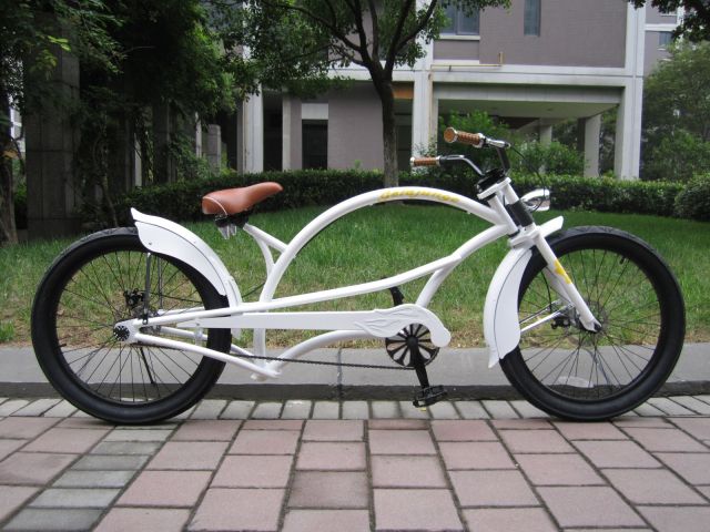 Classic Chopper Bike White Frame Black Rims Free Delivery in Australia