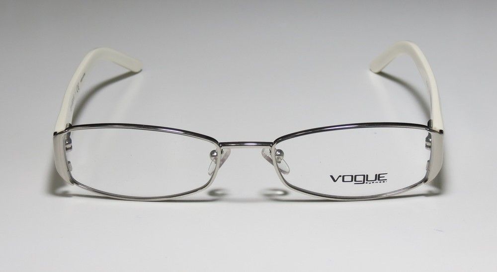 New Vogue 3743 52 17 135 Flexible Hinges Silver White Full Rim