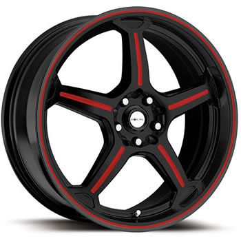 16x7 5 Black Red Wheel Focal F 01 4x100 4x4 5 Integra