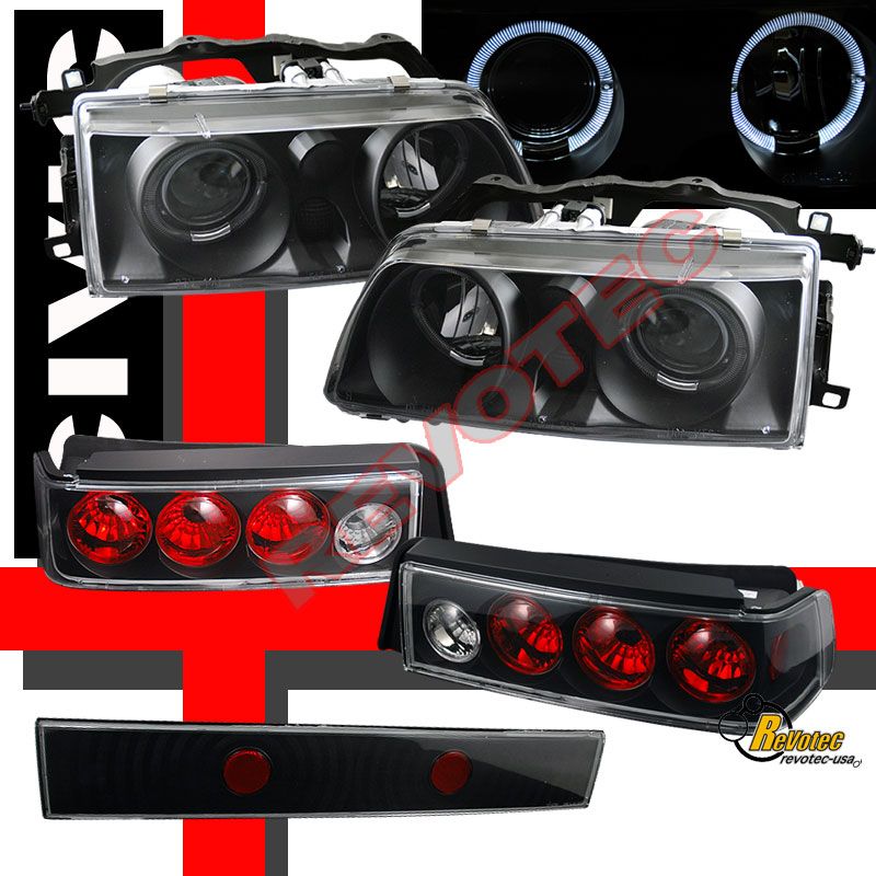 88 89 Honda Civic 3DR Hatchback Halo Projector Headlights Tail Lights