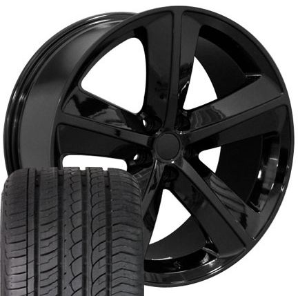 20 Challenger SRT Black Wheels Set of 4 Rims Tires Fit Dodge