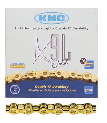 KMC X9L 9 Speed Road Bike Bicycle Chain Gold 116 Links