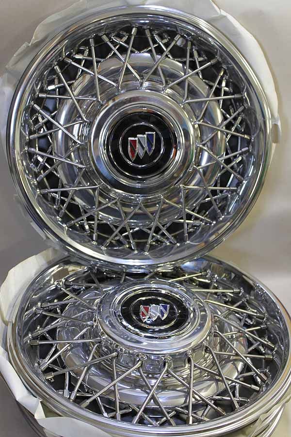 Buick Roadmaster 91 92 Chrome Wire Rims Center Cap Set4