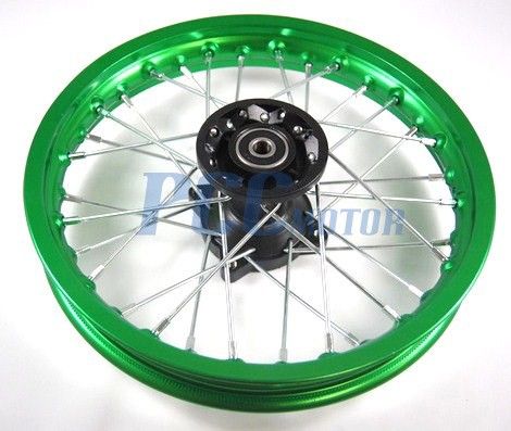 12 Front Green Alum Rim Wheel XR50 CRF50 110 125 12mm 9 RM06G