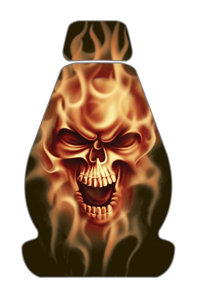 Pilot SC 356 Flaming Skull Low Back Seat Cover