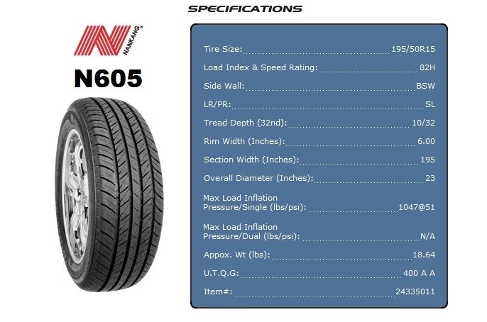 New allseason Tires Nankang N605 195 50 15 1955015 R