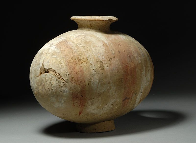 Ancient Chinese Cocoon Pottery Jar Han DYA200 B C