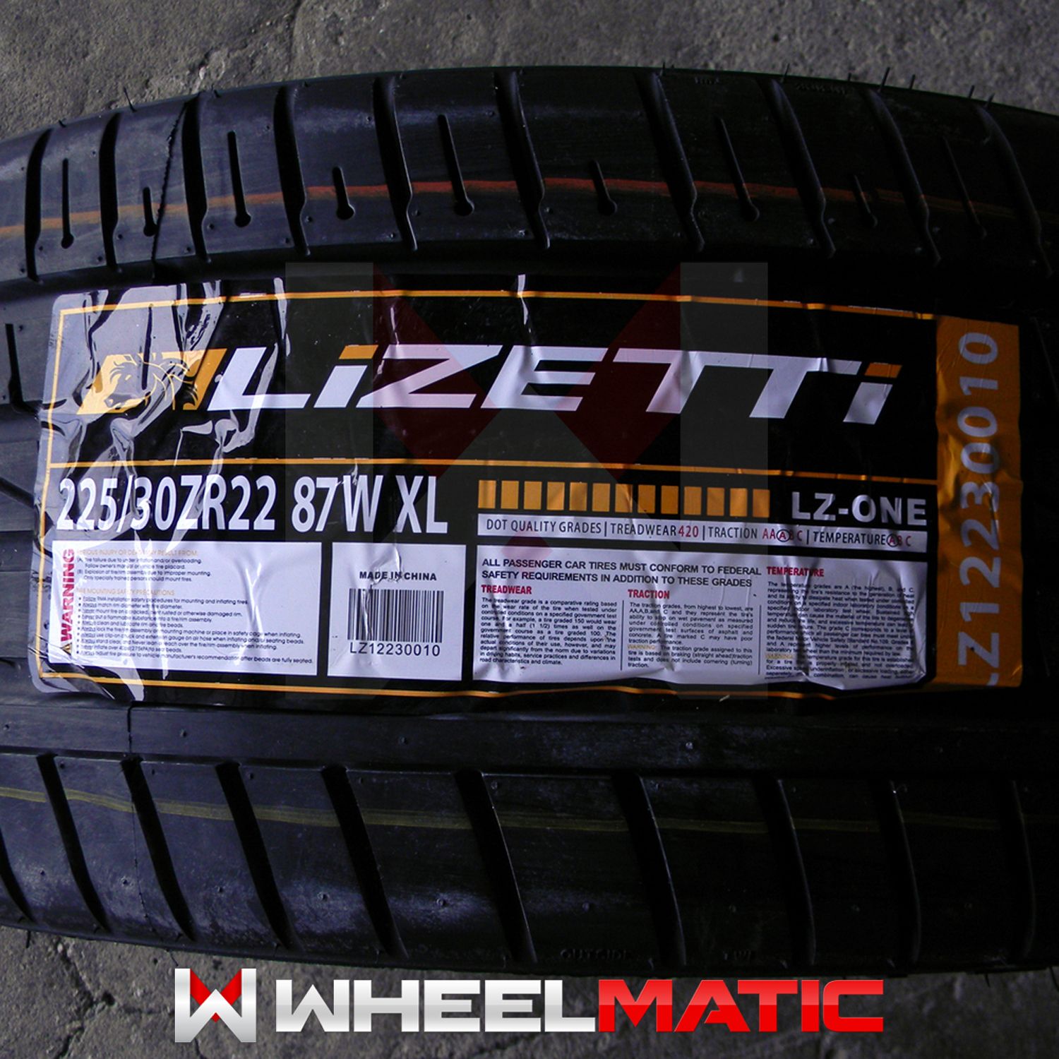 New 225 30R22 Lizetti Lzone Tire 225 30 22 2253022