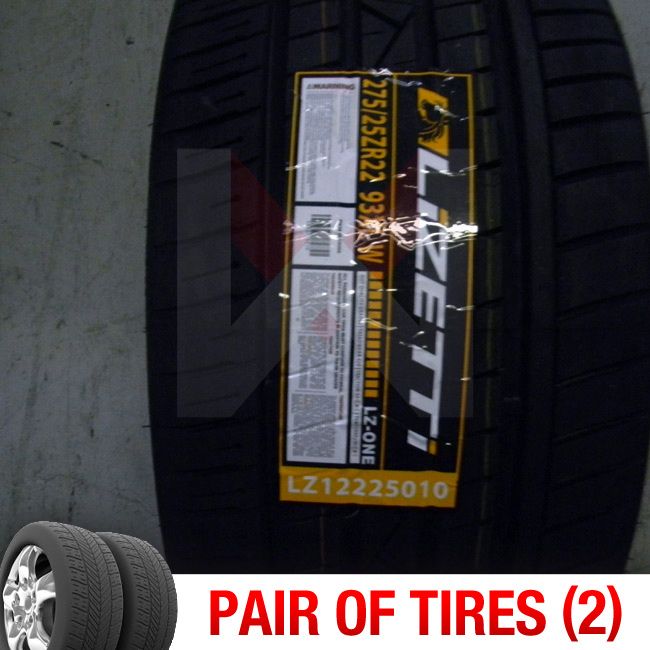 of 2) New 275/25R22 Lizetti LZOne Two Tires (1 Pair) 275 25 22 2752522