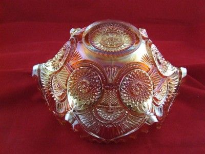 Imperial Twins Pattern Carnival Glass Punch Fruit Bowl Circa 1910