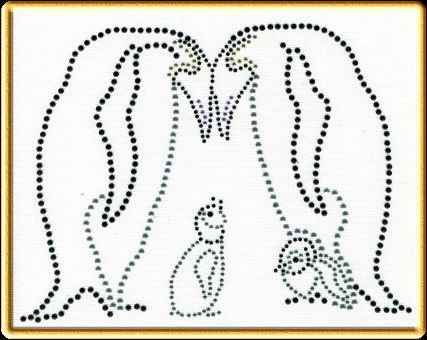 Rhinestuds IronOn Transfer Hotf Motif Penguin Famly 281