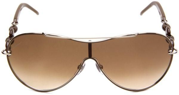 Women Sunglasses Brown Silver Rim Oversized 100 UV Protection