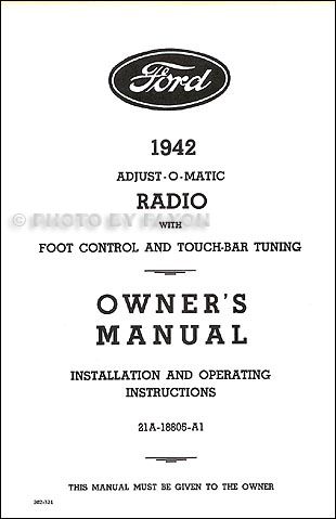 1942 Ford Radio Installation and Owner Manual 42