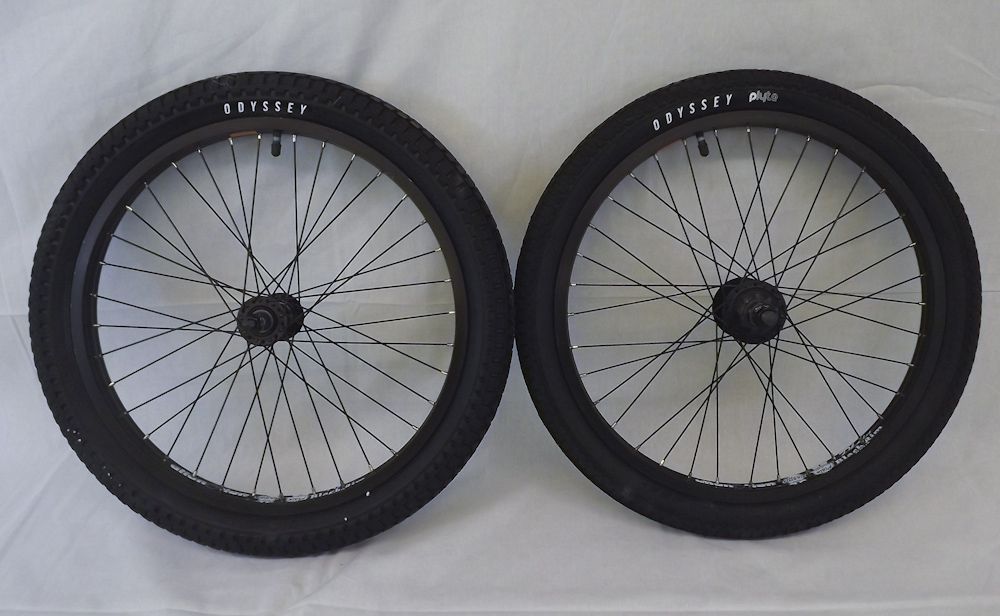 New Alienation BMX Wheel Set Wheels Odyssey Tires 9 Tooth Sprocket BMX