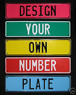 Customised Custom Made Aluminium Fun Novelty Car Boat Number Plates