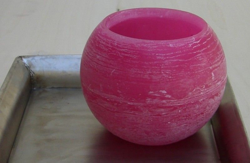 Wachs  Windlicht Hohlkerze Lumina rund 15 cm Ø pink