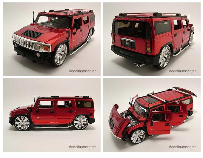 Hummer H2 rot, Modellauto 118 / Jada Toys / Tuning