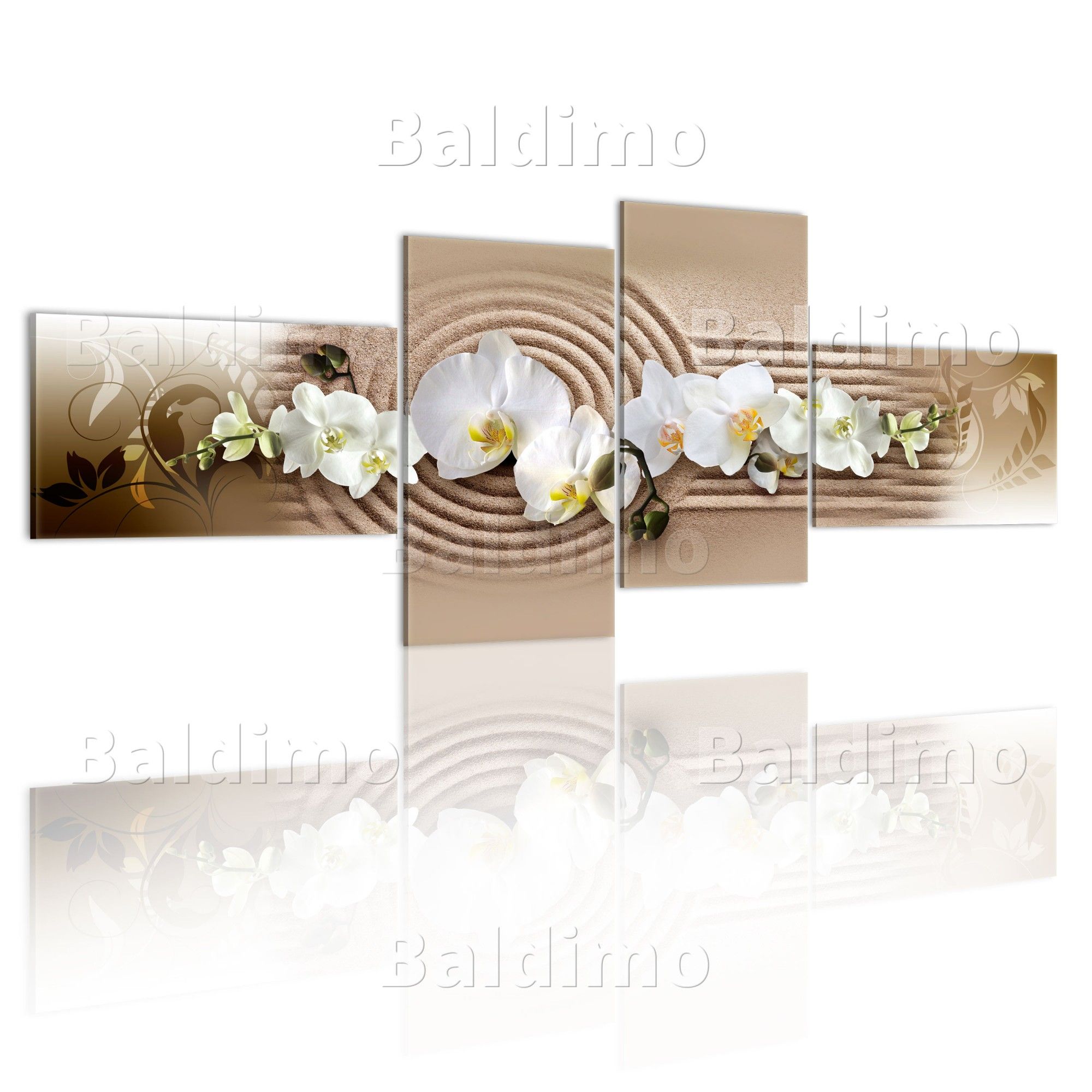 WOW LEINWAND BILDER + AUFGESPANNT + 4 TEILIG + Blumen + 100x45 051396