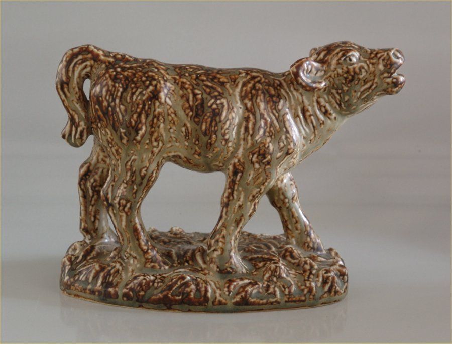 Stoneware 21736 RC Calf 18.5 x 26 cm, Knud Kyhn February 1960.