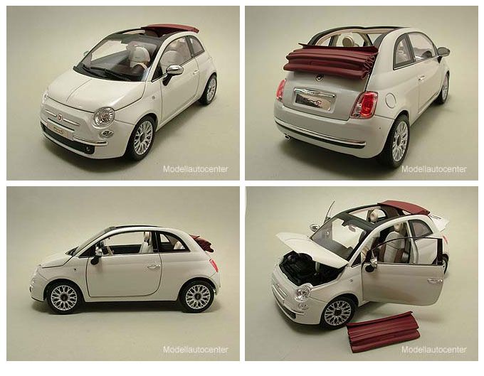 Fiat 500 C Cabrio 2009 perlmutt metallic, Modellauto 118 / Norev