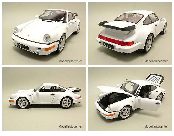 Porsche 964 Turbo weiß, Modellauto 118 / Welly