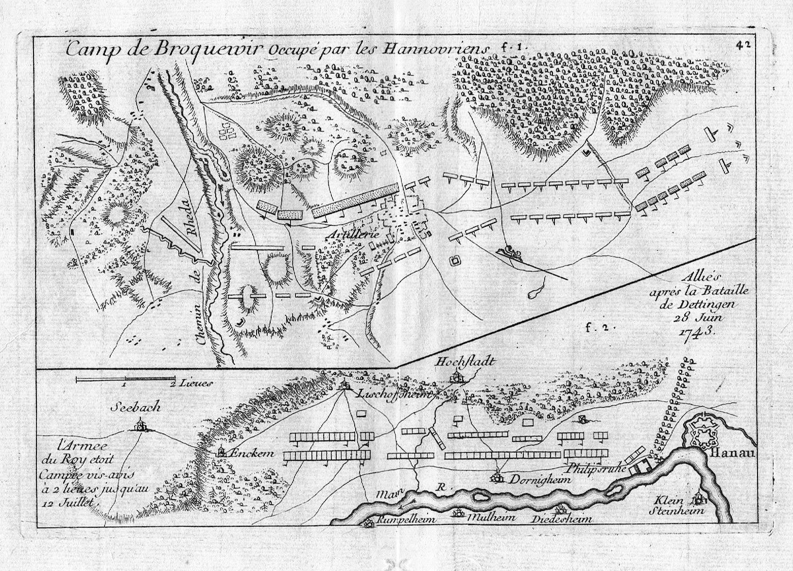 1760   Bielefeld Brackwede+Hanau Höchstadt Kupferstich