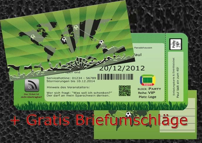 Einladungskarten Geburtstag Fussball Eintrittskarte Ticket Ticket