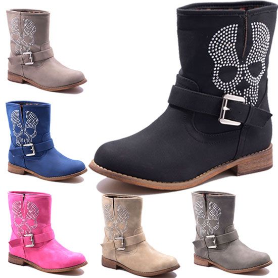 COWBOY STRASS TOTENKOPF STIEFEL SCHUHE GR 36 37 38 39 40 41 006