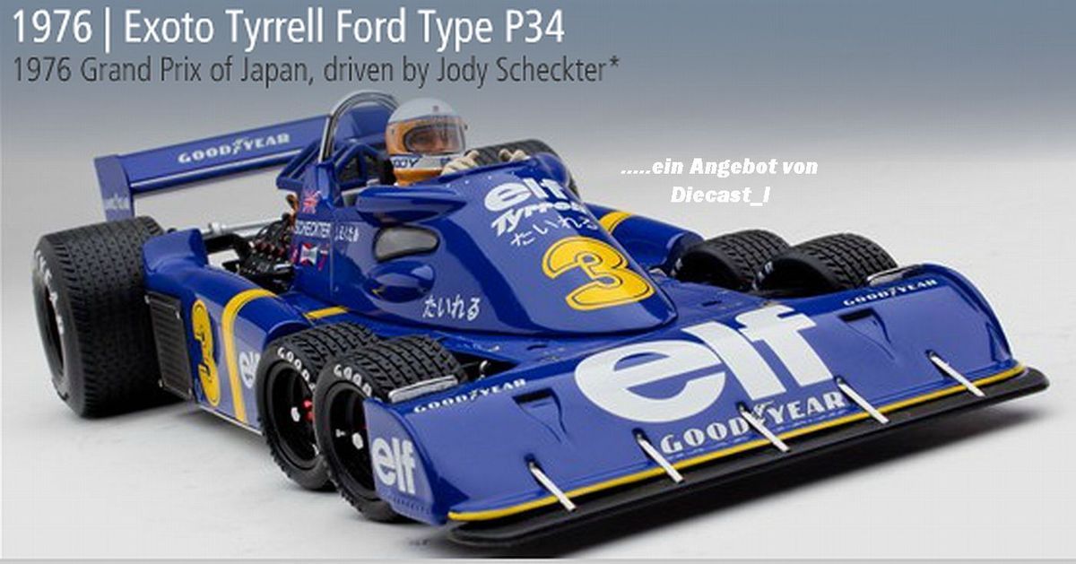 Exoto Tyrrell Ford P 34 (1976)# 3 Scheckter GPC 97044