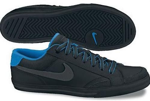 NIKE CAPRI II LEDER SCHUHE SNEAKER SCHWARZ BLAU 094 GR. 43