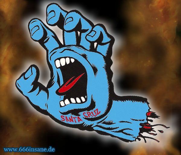 Santa Cruz Screaming Hand Blue Sticker Skateboard