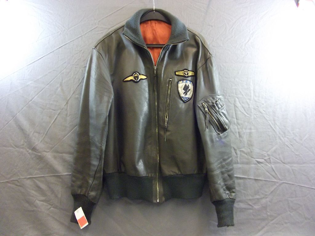 Lw Pilotenlederjacke/ Fliegerlederjacke, grau, Größe 52  54