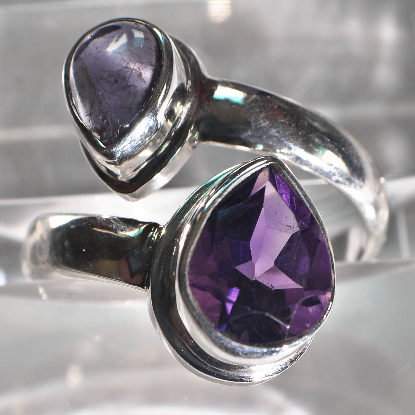 Ring 925er Silber Mit Natürliche Amethyst 54 (17,2 mm Ø)