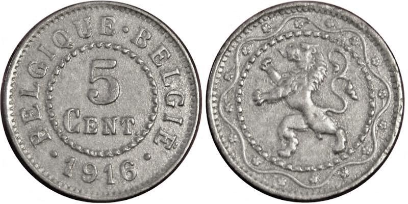 7883 Königreich Belgien 5 Cent 1916