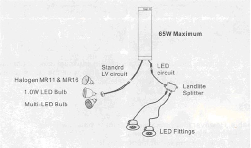 Elektronischer Halogen Lampen Trafo Transformator Treiber 12V 65W