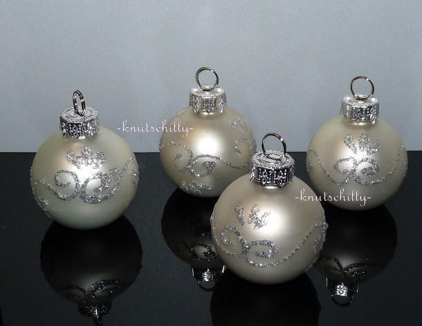 Tischkartenhalter Kugel Glas♦Weihnachten♦Weihnachtskugel♦creme