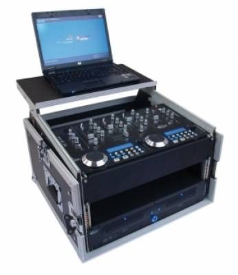 Winkelrack 6HE/8HE L Rack mit Laptop Notebook Ablage