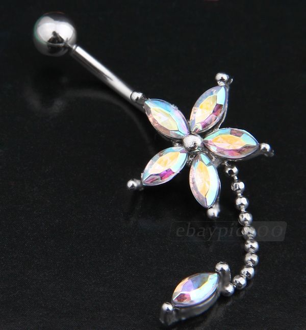 Bauchnabelpiercing Bauchpiercing Nabelpiercing Edelstahl Plum Blume