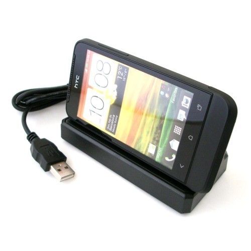 Docking Station/Dock USB zu HTC One V   Schwarz Sync/Lade Schale