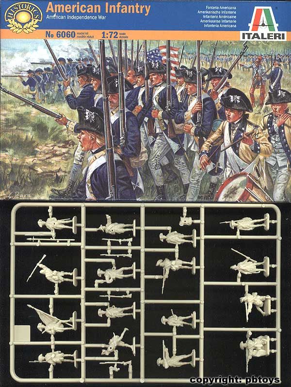 72 Figuren Italeri 6060 amerikanischer Unabhaengigkeitskrieg US